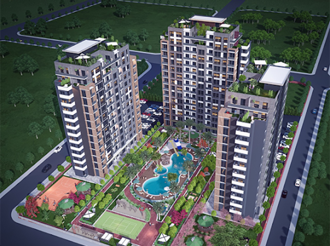 Мерсиндегі жаңа ғимарат, Теже, пәтерлер 1+1 - ELX11