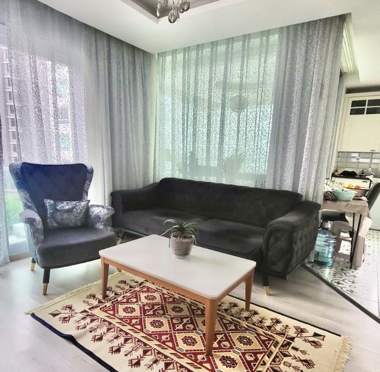 Квартира 3+1 в Тедже, Мерсин, частично с мебелью - Au1331