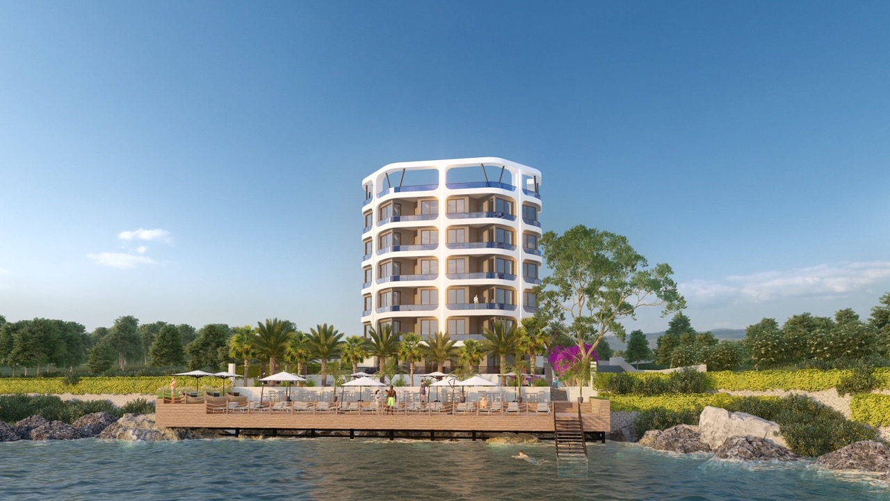 Шык -комплекс на першым радку, Мерсін, Аяш, кватэры 1+1 - EAU01