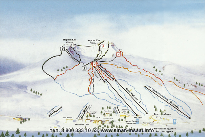 Skipisten und mechanische Anlagen